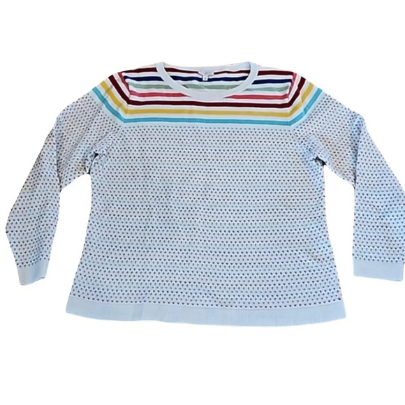 TALBOTS CREWNECK HOLIDAY MULTI COLOR‎ SWEATER SIZE XL - Picture 1 of 6